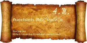 Auerbach Mátyás névjegykártya