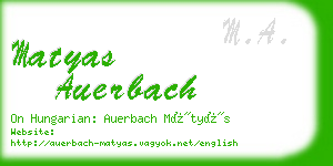 matyas auerbach business card